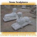 White marble lion statues